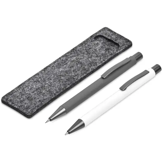 Omaha Ball Pen & Pencil Set Solid White